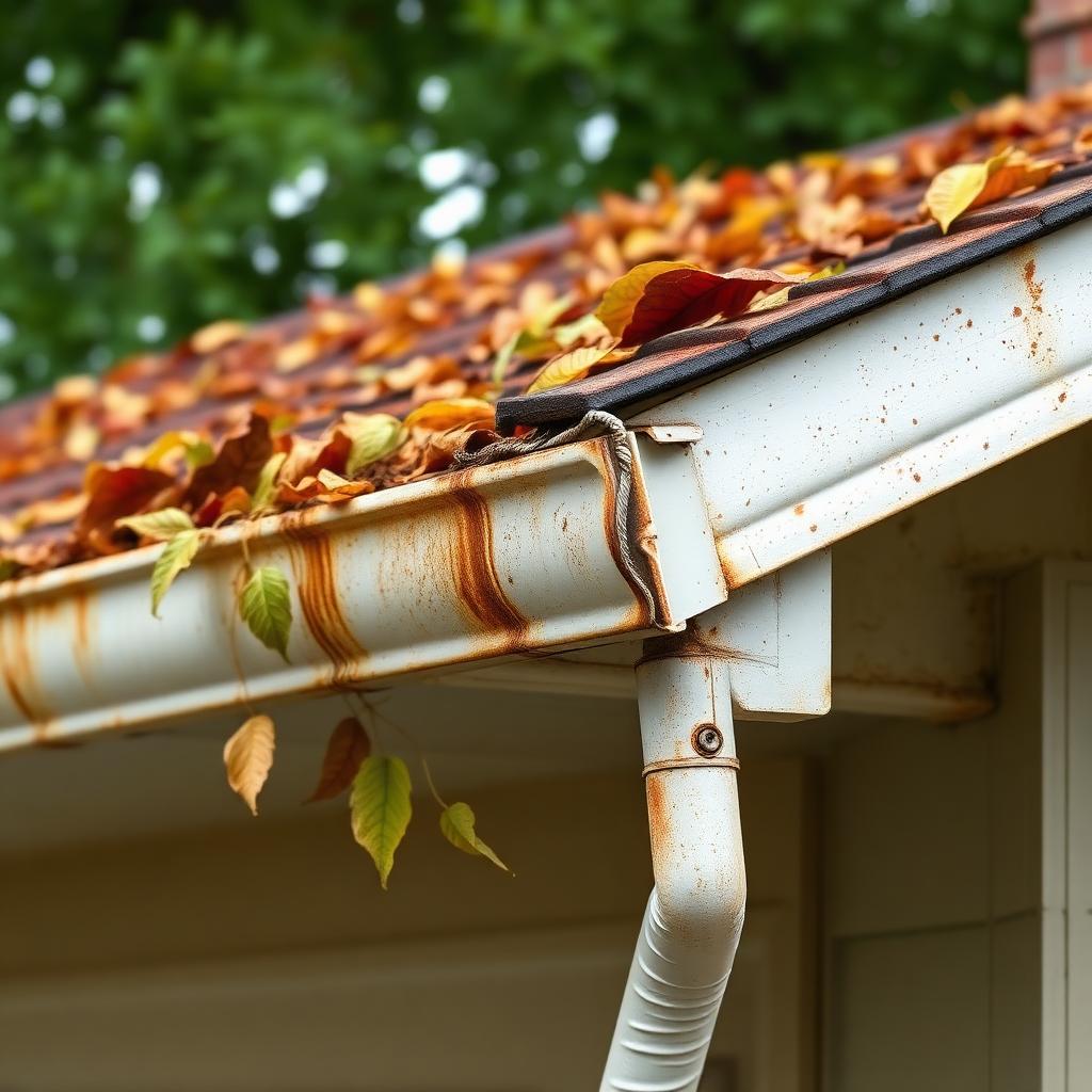 Before: Seamless Gutters with Leaf Guards in Perry Hall, MD